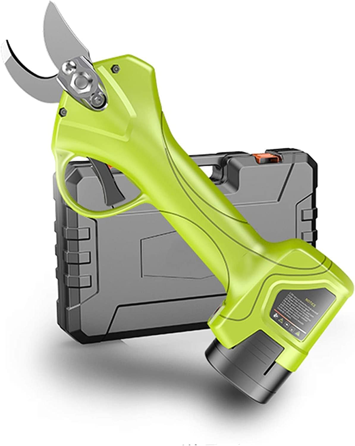 Professional Cordless Electric Pruning Shears, Grafting Tool Carbon Steel Electric Scissors Cutting Diameter 32mm with 2 PCS Battery