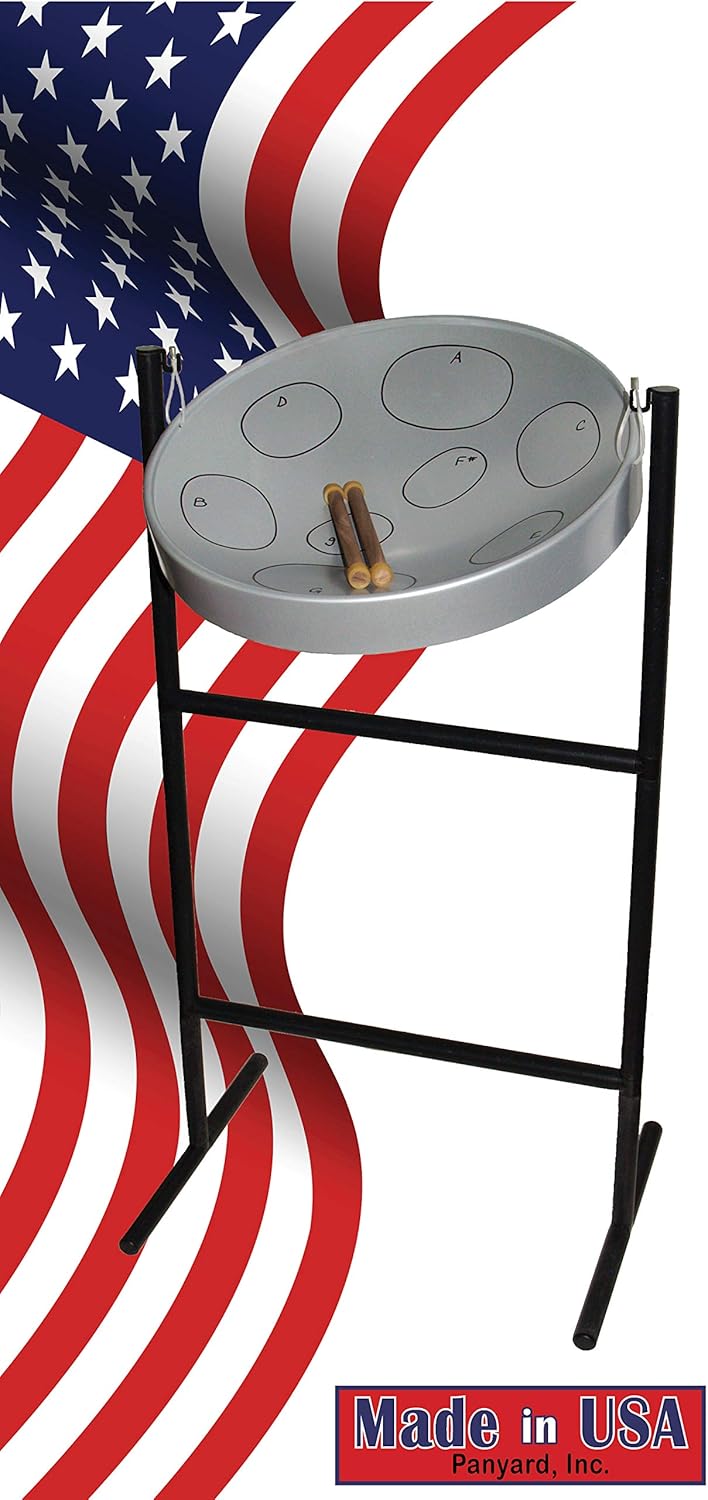 Jumbie Jam Authentic Steel Drum Steel Finish with Tube Floor Stand