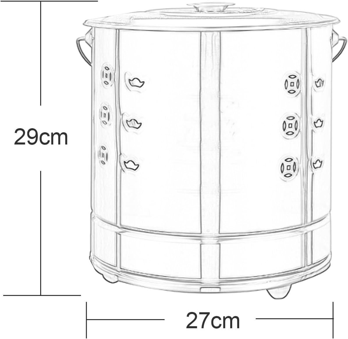 Generic Burn Barrel, Burn Cage, Metal Burn Barrels with Lid and Handle, Fire Barrel for Paper Leaf Trash Wood Backyard Bonfire, 27*27*29cm, Red, FGYBFDDDG-RED-27*27*29CM