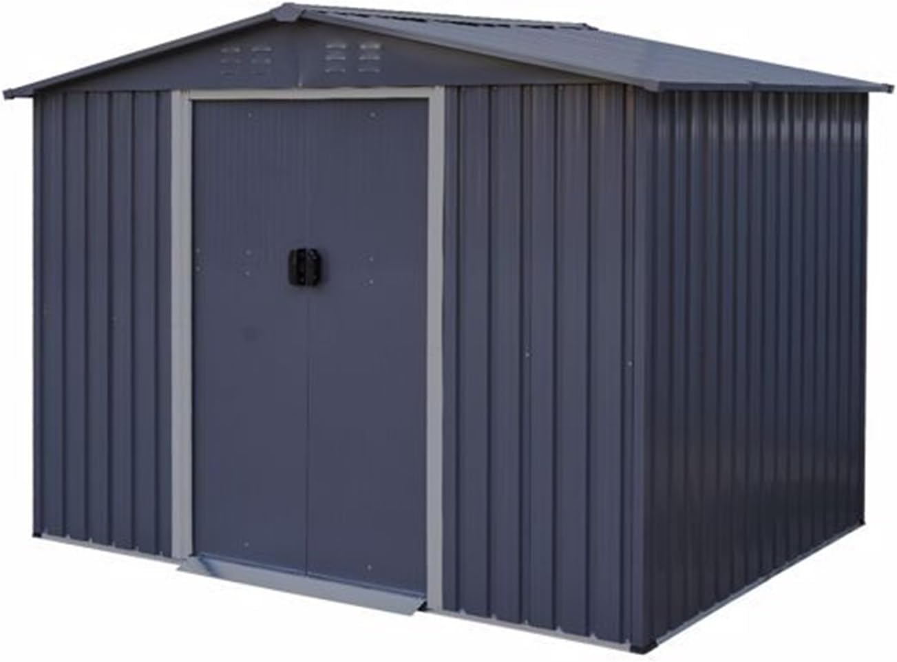 Garden Sheds Outdoor Storage Shed 8x6ft Metal Tool Sheds, Heavy Duty Storage House with Sliding Doors with Air Vent, Dark Grey Outdoor Storage Sheds