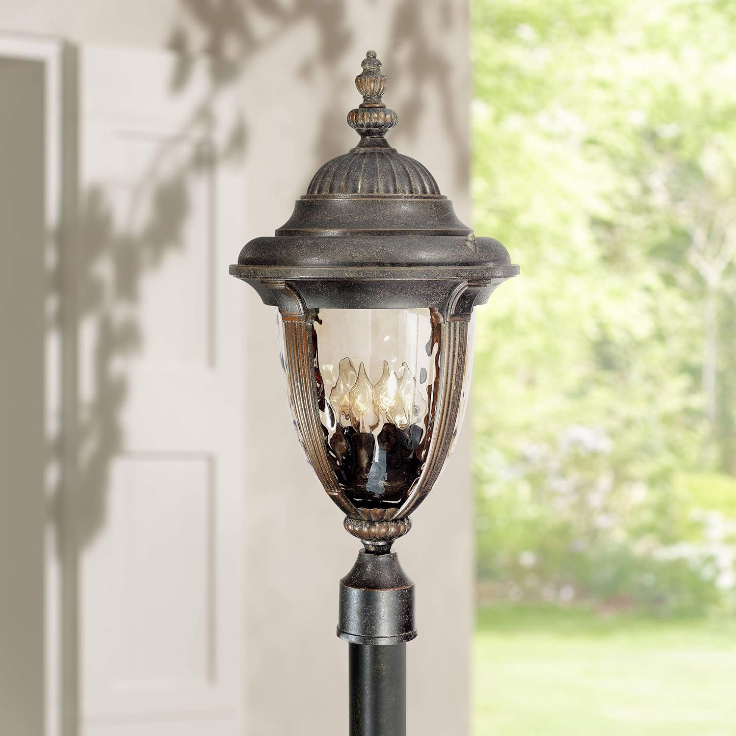 John Timberland Bellagio Rustic Farmhouse Outdoor Post Light Fixture Veranda Bronze 24 1/2
