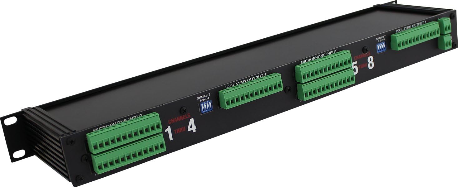 Pro Co Sound MS82P Rack Mount 8 x 2 Microphone Splitter With Phantom Power Buss