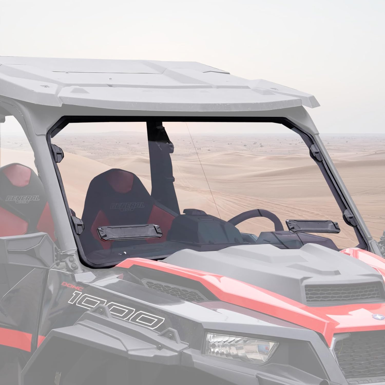 A & UTV PRO Vented Full Front Windshield for 2021-2025 Polaris General 1000 Accessories Hard Coat PC Front Window Replace OEM #‎2884337