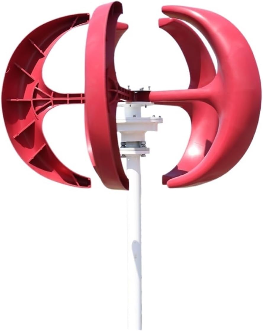 Wind Turbine Generator Kit, 2000W 12V 24V 48V Wind Turbine nerator Vertical Axises Windmill for Residential Household Streetlight for Hybrid Solar Wind System(White,12V)