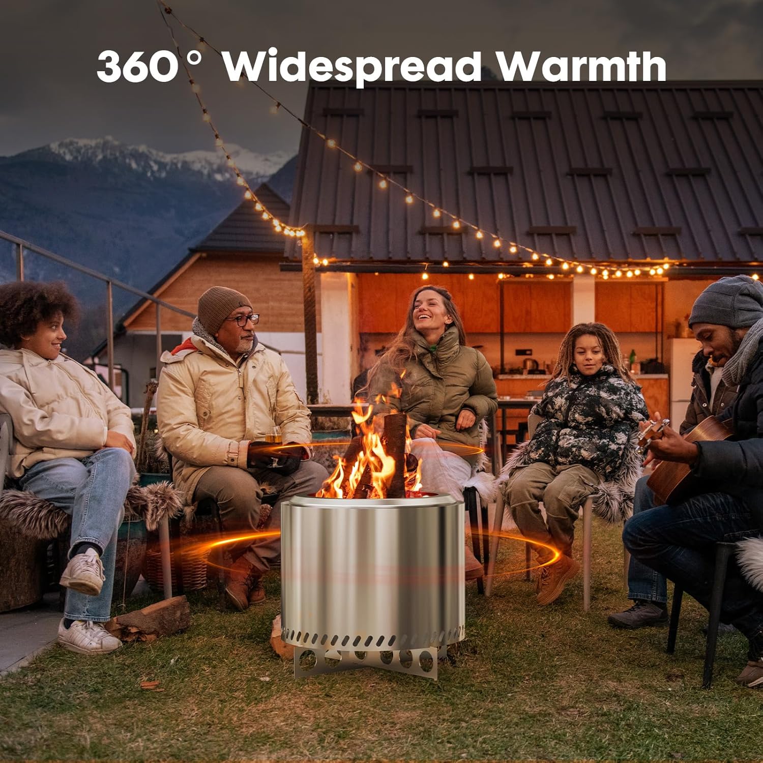 19 Inch Smokeless Fire Pit,304 Stainless Steel Tabletop Firepit Wood Pellets Burning Fire Pits for Camping,Bonfire with Removable Ash Pan - Portable Outdoor Fire Pit