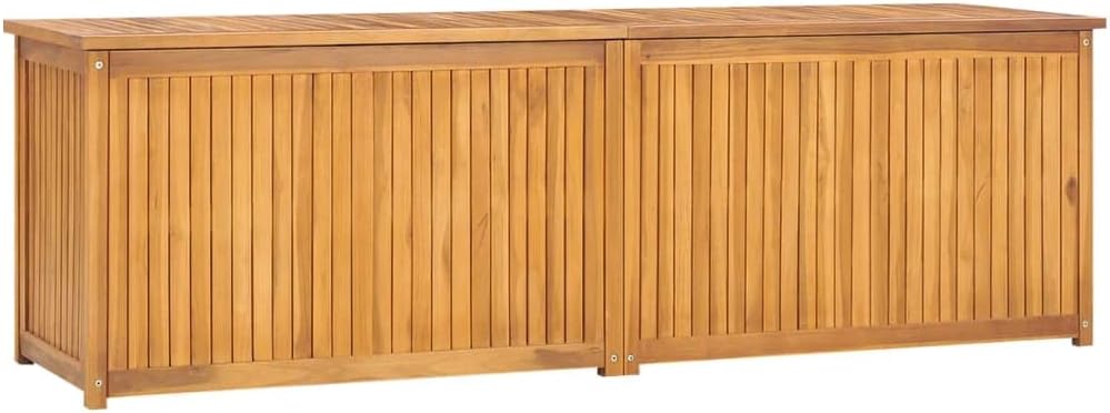 Solid Wood Patio Storage Box Outdoor Storage Bench, Solid Teak Wood Deck Box, Wooden Outdoor Storage Organization Box with Liftable Top for Garden,Patio,Backyard, 68.9