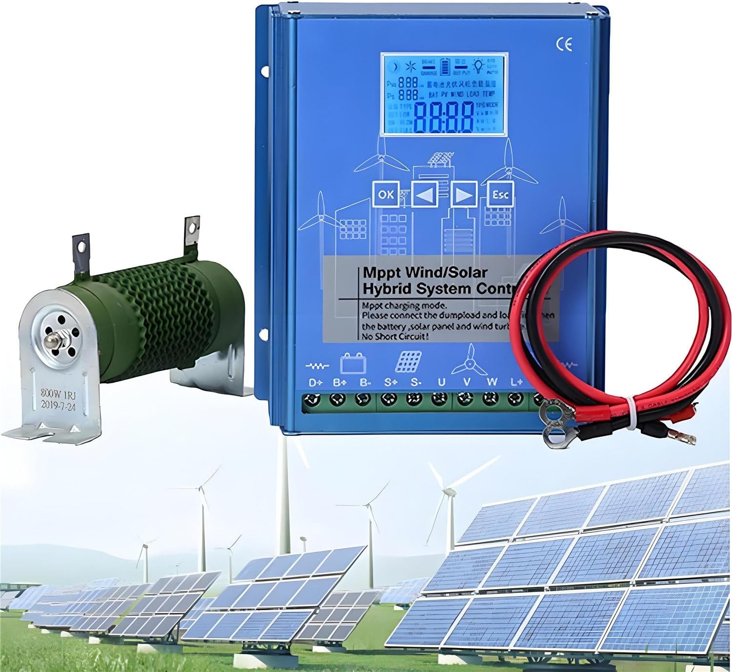 15000W Wind and Solar Hybrid Charge Controller，12V/24V/48V Battery Mppt Charge Boost Float,with Dump Load,for Home, Boat, Street Light 12V