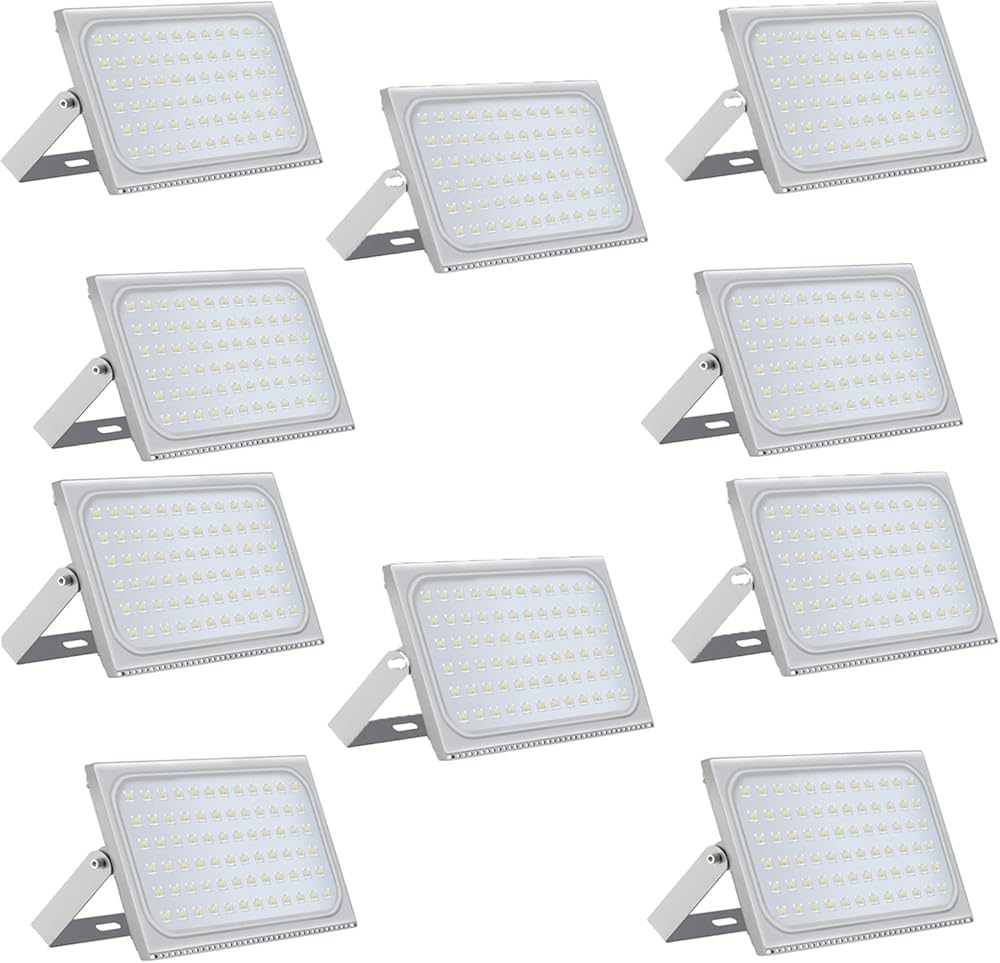 Viugreum 10PACK 500W LED Flood Lights Outdoor, Waterproof IP65 40000LM Wall Washer Light Super Bright Security Lights for Garden, Yard, Stadium, Warehouse, Square, (500W Cold White), Ship from USA