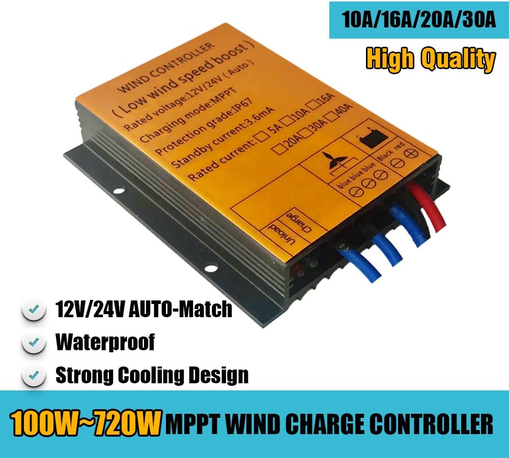 600W Wind Turbine 12v 24v 48v Vertical Axis Permanent Maglev Wind Generator with MPPT Controller for Homeuse Windmill (12V with Controller)