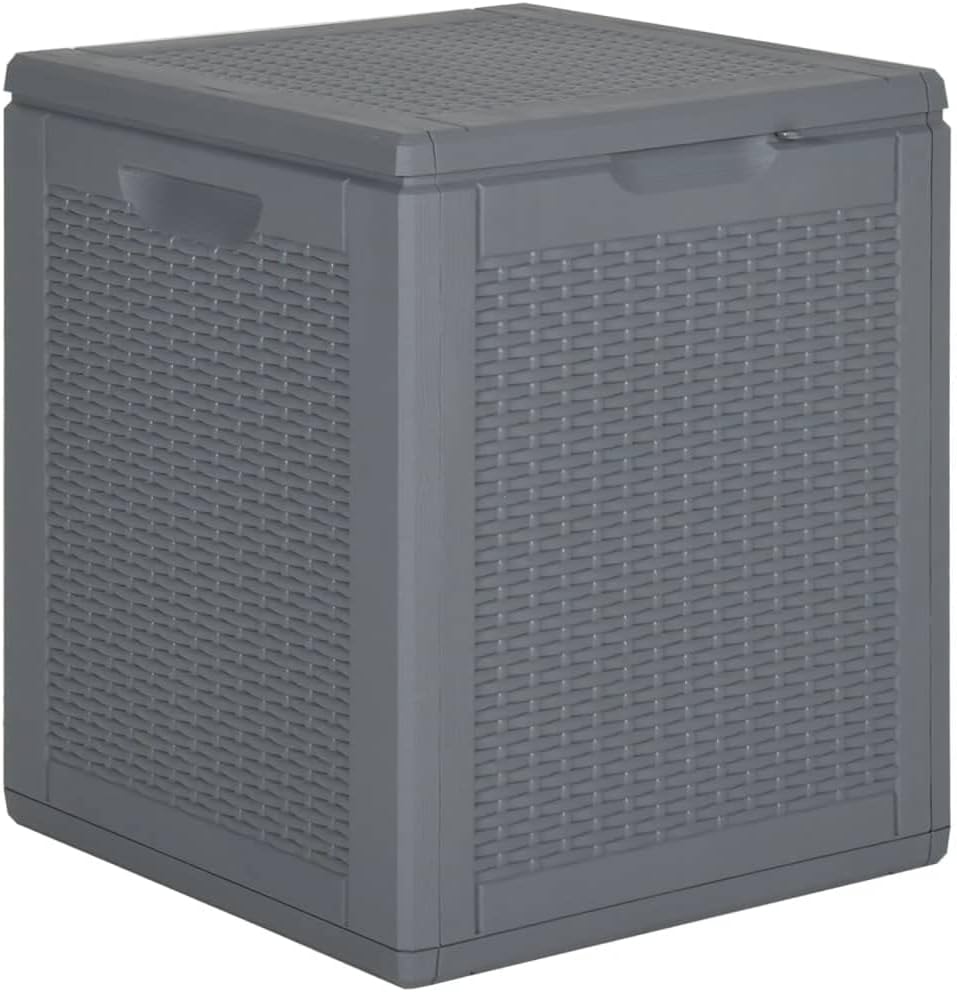 Patio Storage Boxes Patio Storage Box Gray PP Rattan 23.8 gal,Versatile Outdoor Storage Box for ClutterComplimentary Patios and Gardens, Grey