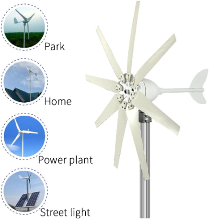 8000W DC 12V 24V Wind Turbines Generator 8 Blades Powerful Windmill with Power Charge Controller
