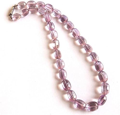 pink amethyst oval faceted ready to wear necklace 16
