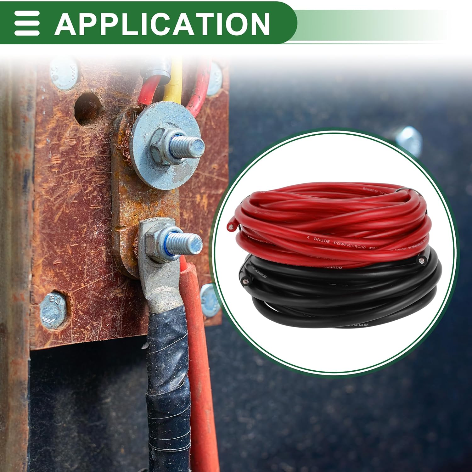 Motoforti 4 Gauge Ground Wire Copper Clad Aluminum CCA - Car Amplifier Power & Ground Cable, Battery Cable for Car Audio Speaker,Solar, Auto, RV Trailer & Marine 25 Feet Each-Black/Red