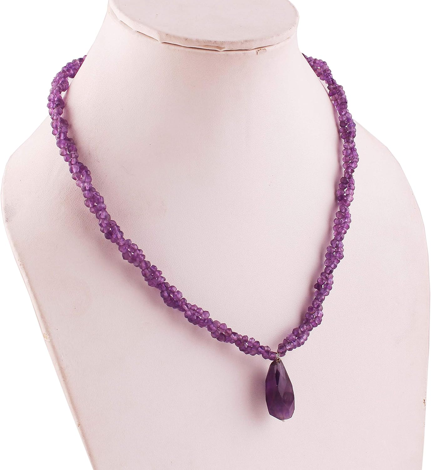 Natural Amethyst Gemstone Beaded Necklace for Women, Gemstone Necklace Chakra, Gemstone Necklace Beads, Gemstone Beads for Jewelry Making, 16