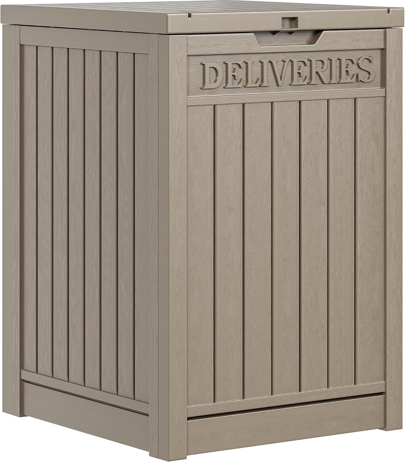 YITAHOME 51 Gallon Resin Package Delivery Box for Outside, Storage Box with Lockable Secure, Resin Deck Box for Porch, Curbside(Brown)