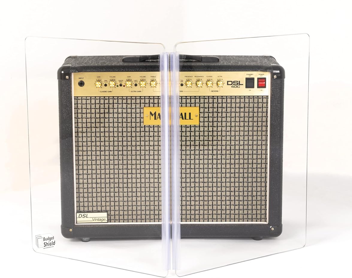 2 ft x2 panel Guitar Amp shield screen for isolation, attenuation and sound reduction: Made in USA : guitar amp acrylic plexiglass plastic cage folding collapsible portable lightweight