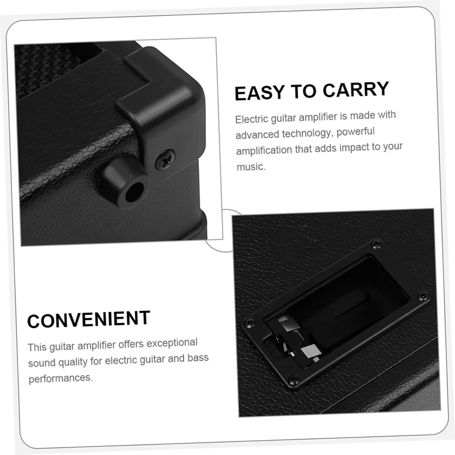 Electric Guitar Amplifier Portable Mini Amp for Electric and Bass Guitar Performance Volume Treble and Bass Controls