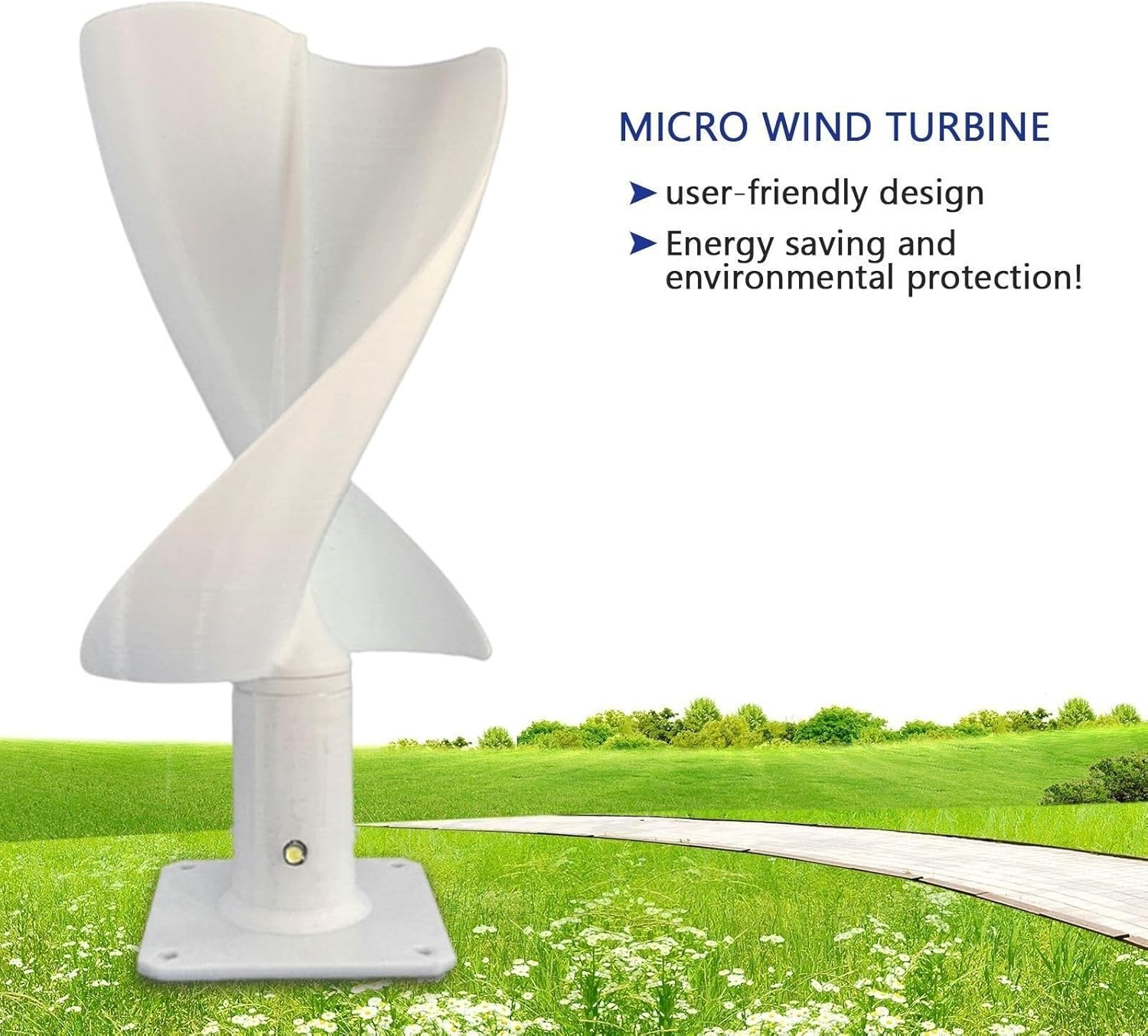 20w 12VDIY Wind Turbine Generator Model LED Light Vertical Wind Turbine Spiral Wind Turbine with 4 LED Lights