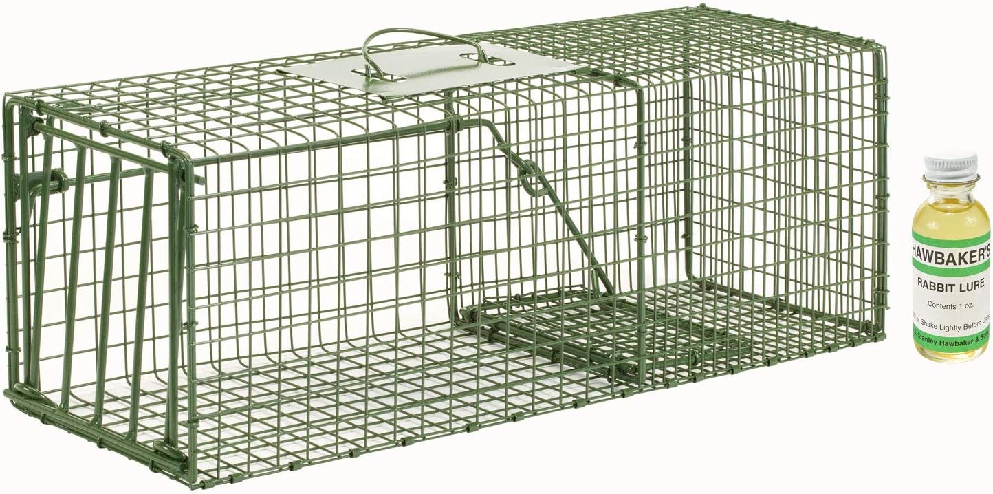 Duke HD Medium Cage Trap Model 1109 Standard Single Door Cage Trap with 1oz Hawbaker's Rabbit Lure Included