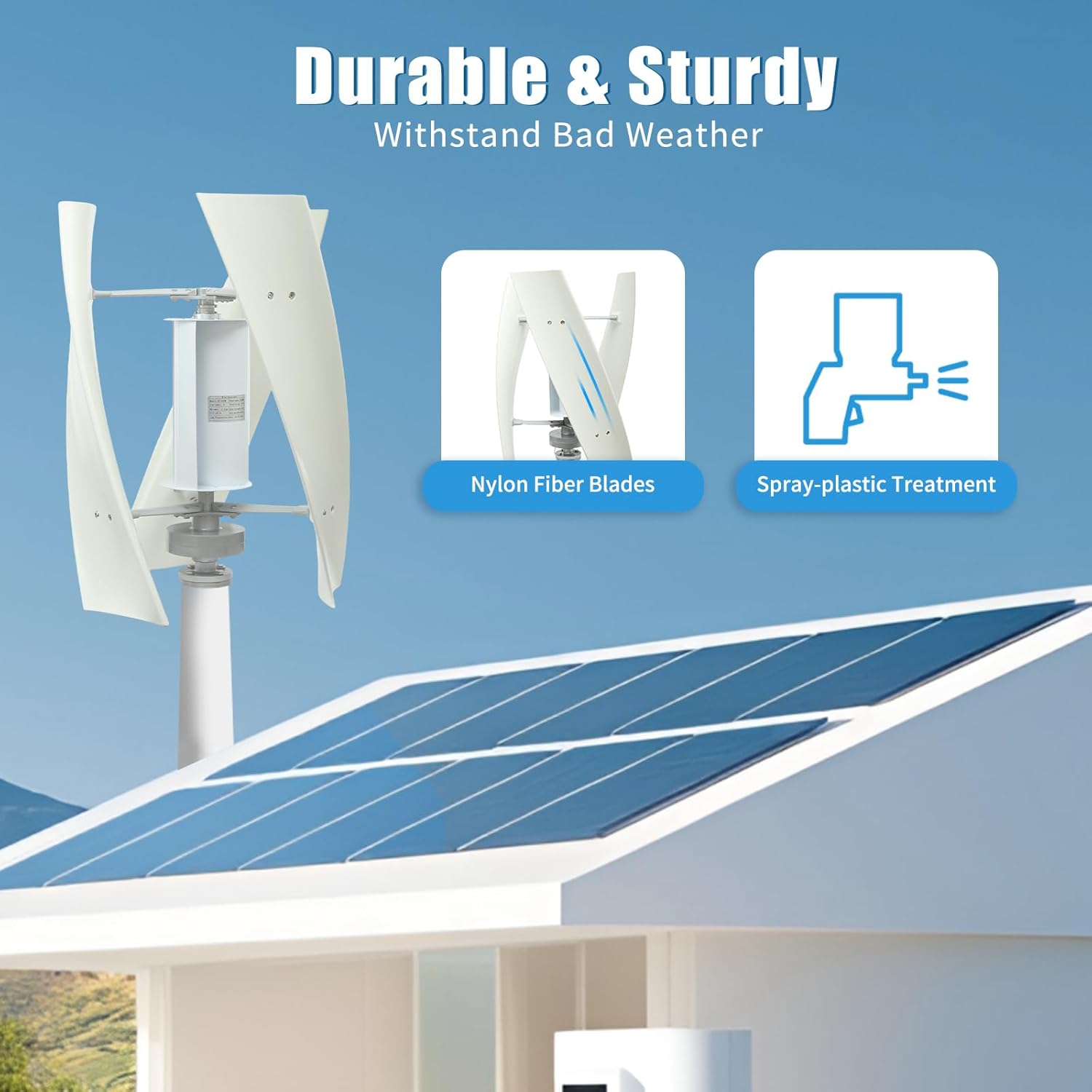 100W Vertical Axis Wind Turbine Generator,110V 12V 24V Magnetic Levitation Wind Turbine with Controller Power Generator Kit for Home Street Lighting (12V)