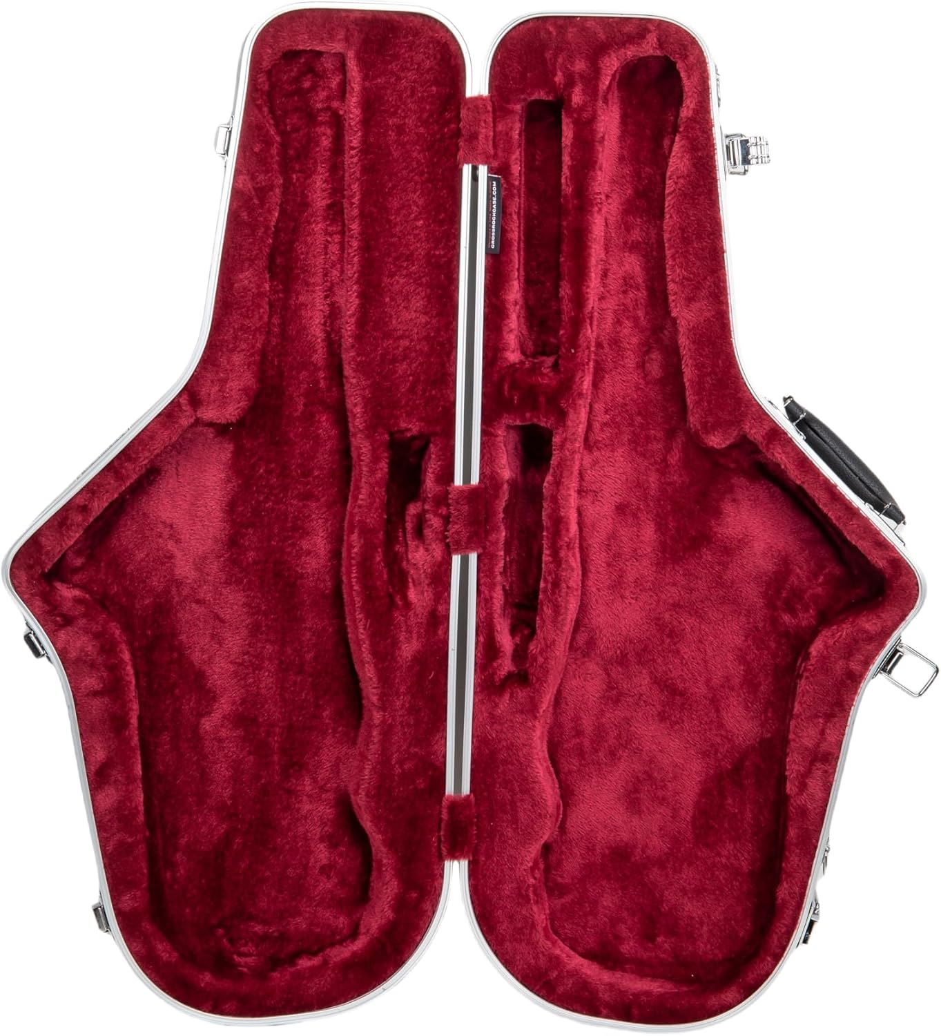 Crossrock ABS Tenor Saxophone Case – Contoured Champagne Finish, Burgundy Velvet Interior, Accessory Pocket, Security Lock & Detachable Strap