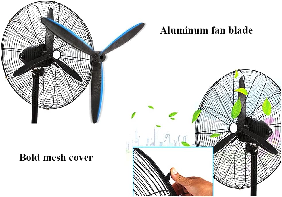 ADASP Pedestal Fan Oscillating Stand Fan Air Circulator Fan Powerful and Quiet with Full Copper Motor, 3 Speed, for Home and Office (Black)
