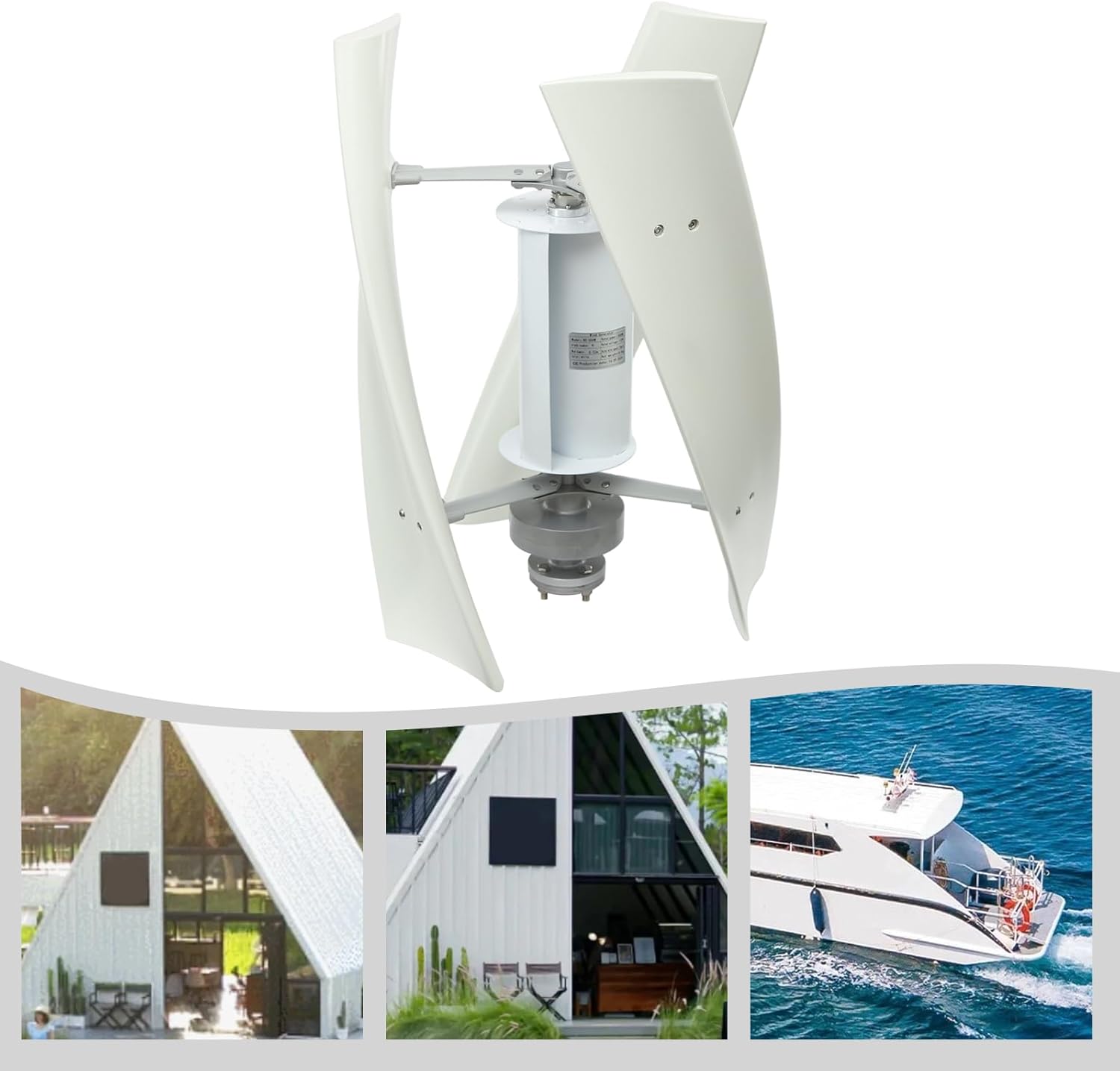 Wind Turbine Generator, 4 Blades Vertical Wind Turbine Generator Wind Power Turbine Generator Kit with Controller, 500W Vertical Axis Wind Turbine Generator for Home Boat Cabin