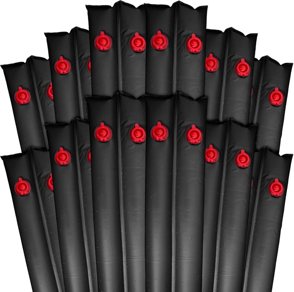 Robelle 10 ft. 12-Pack Heavy Duty Black Double Chamber Pool Cover Weights, .33 MM Thick Vinyl, Pool Water Bags, Water Tubes