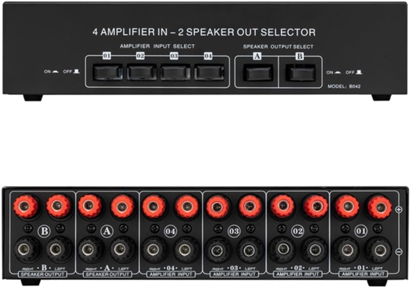 Passive Power Amplifier Selector Speaker Switch 4 Amp In 2 Speaker Out