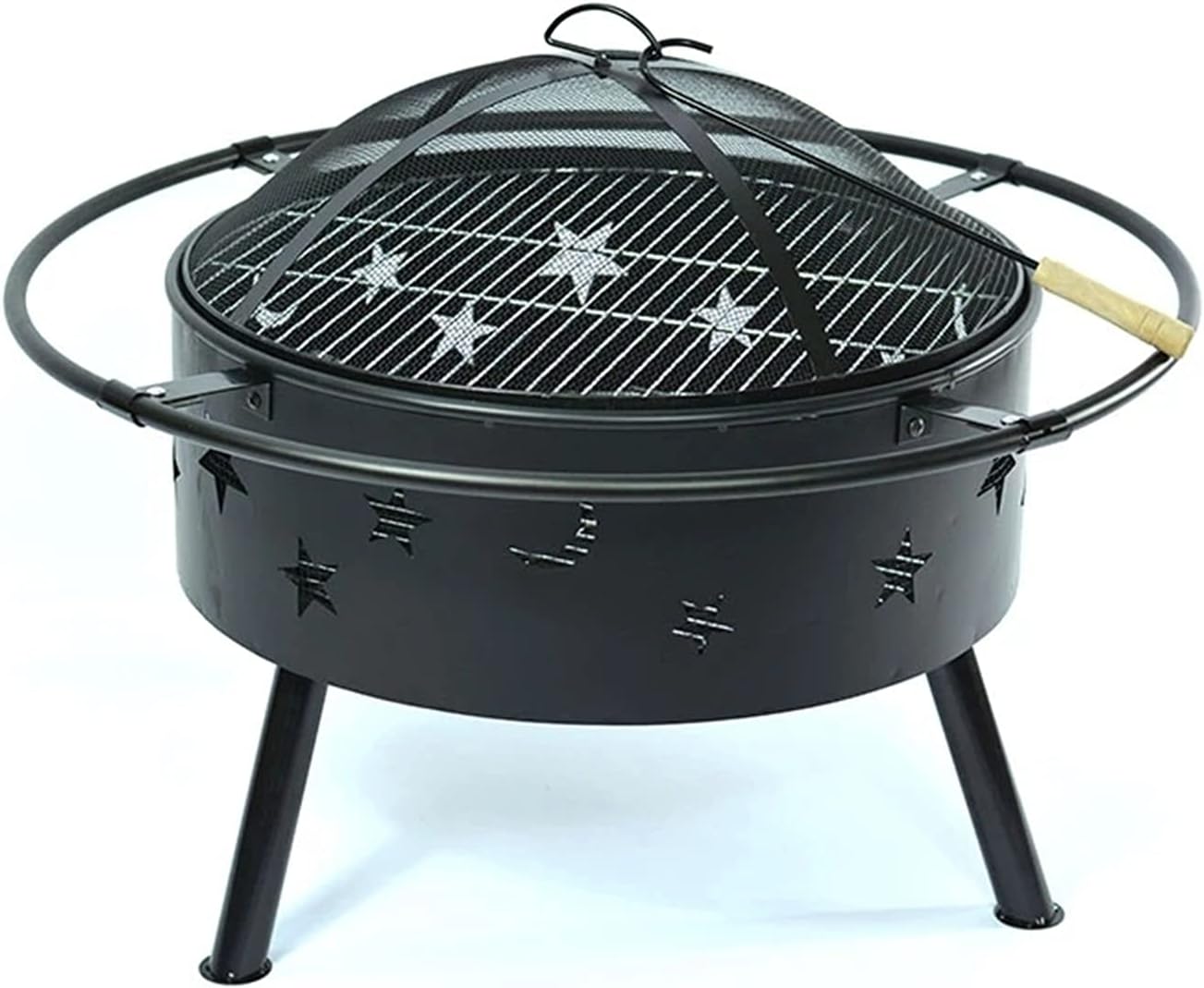 Outdoor Brazier Outdoor Party Household Barbecue Oven Bonfire Stove Charcoal Stove Heating Basin BBQ Fire Pit Beautiful and Practical (Color : Black Size : 84x84x55cm) (Black 84x84x55cm)