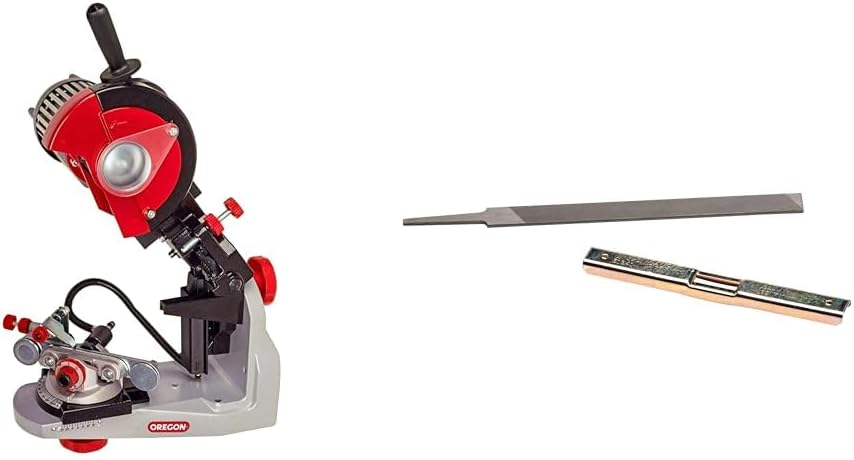 Oregon 120V Bench Grinder, Saw Chain Sharpener, Depth Gauge Tool & Flat File
