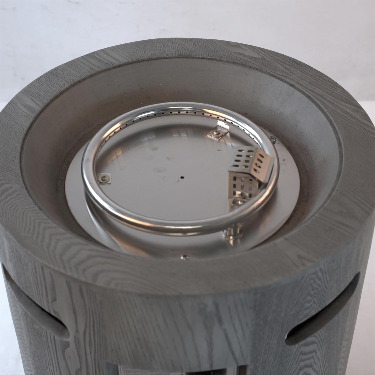 Penau 32000 BTU Outdoor Gas Fire Pit, CSA Certified 20 Inch Round Design with Lava Stones and Rainproof Cover, Magnesium Oxide Surface