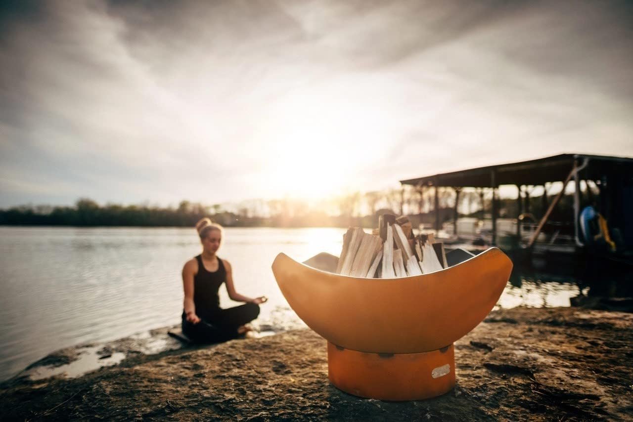 Fire Pit Art Manta Ray Wood Burning Mild Carbon Steel Fire Pit