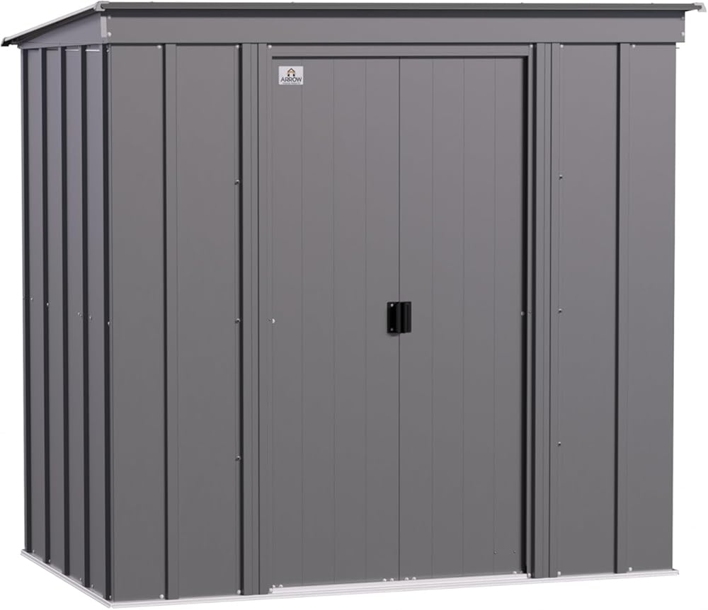 Arrow Sheds 6' x 4' Outdoor Steel Storage Shed, Grey