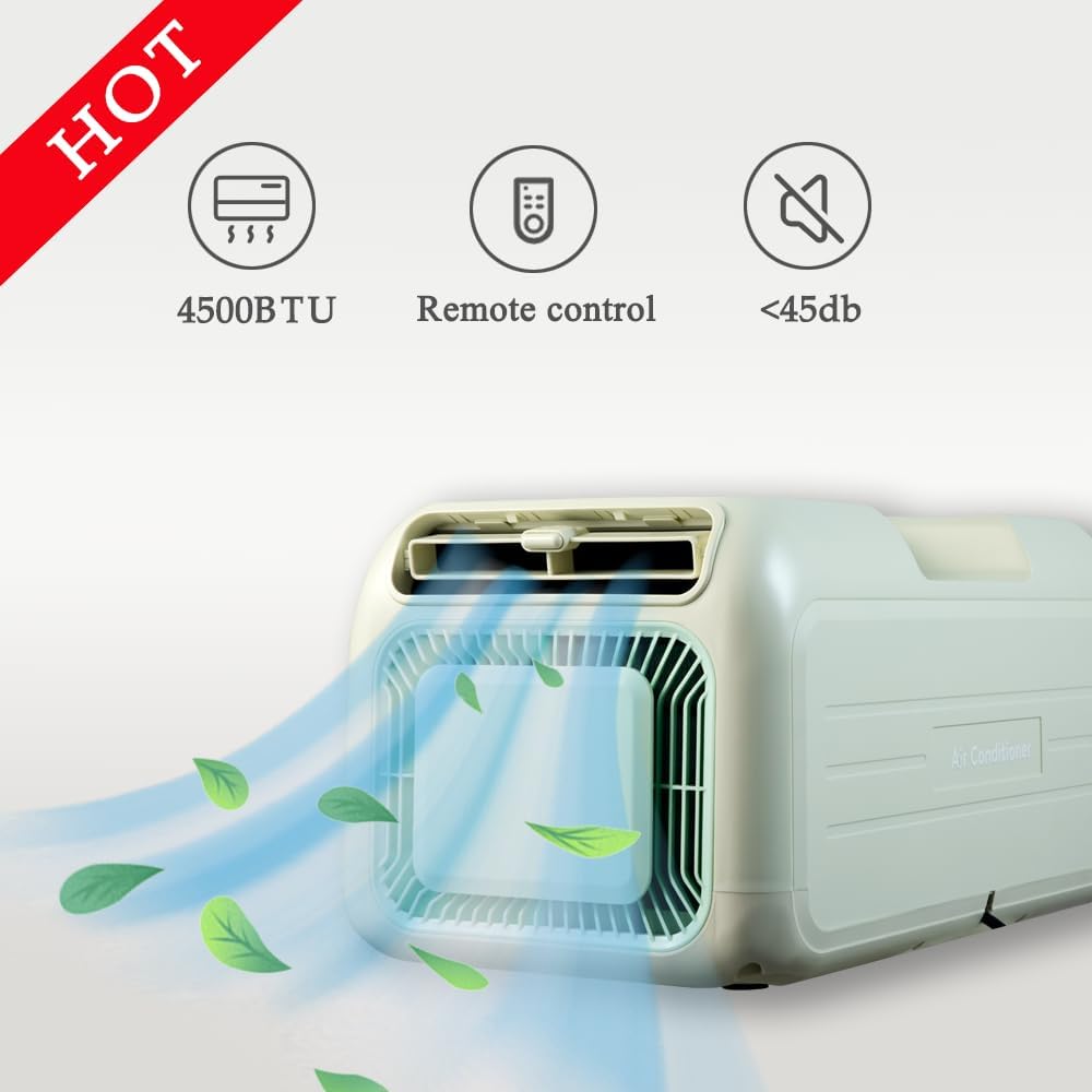 Heating And Cooling 110V 4500 BTU Portable Camping Air Conditioner For Tent Outdoor and Indoor Use,Suitable For RV,Truck,Van and Car Airconditioning (green) (Green-Heating & Cooling)