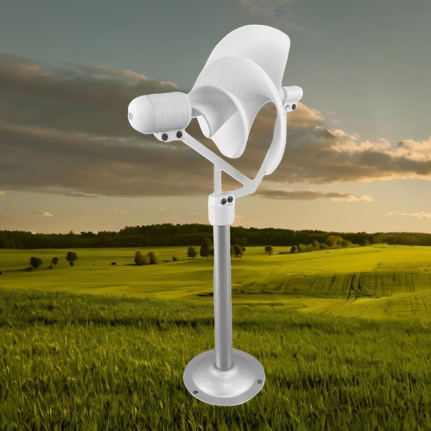 10W Micro Spiral Wind Generator with LED Light Vertical Axis Model Permanent Magnet Generator Wind Turbine DIY Small for Home or Gifts to Friends