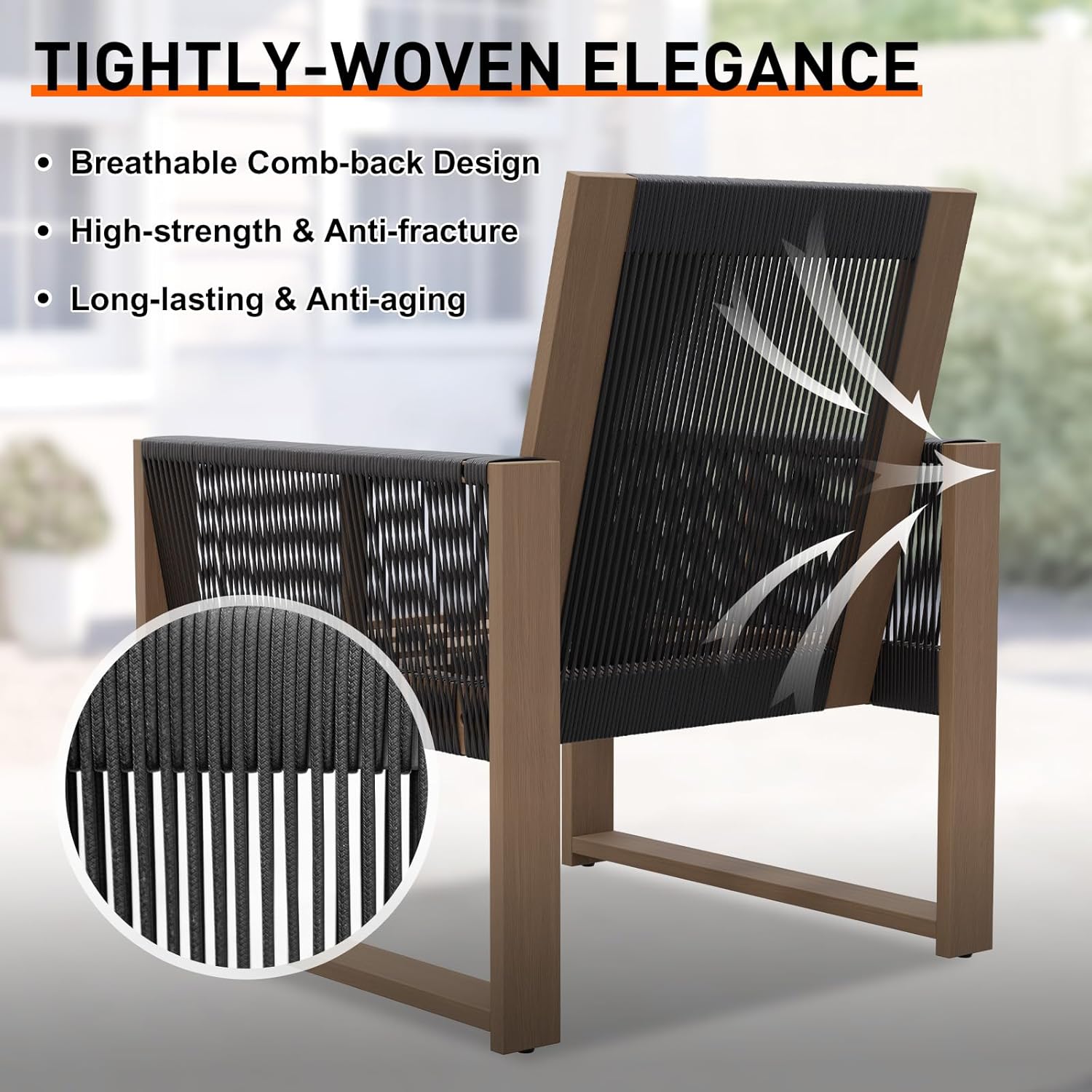 Rustic Hideaway Natural Cedar Wood Outdoor Furniture Set, Wicker Patio Conversation Set for Porch Garden Backyard, Couch, 4 Patio Chairs, Tables, 7 Piece, Brownish/Beige