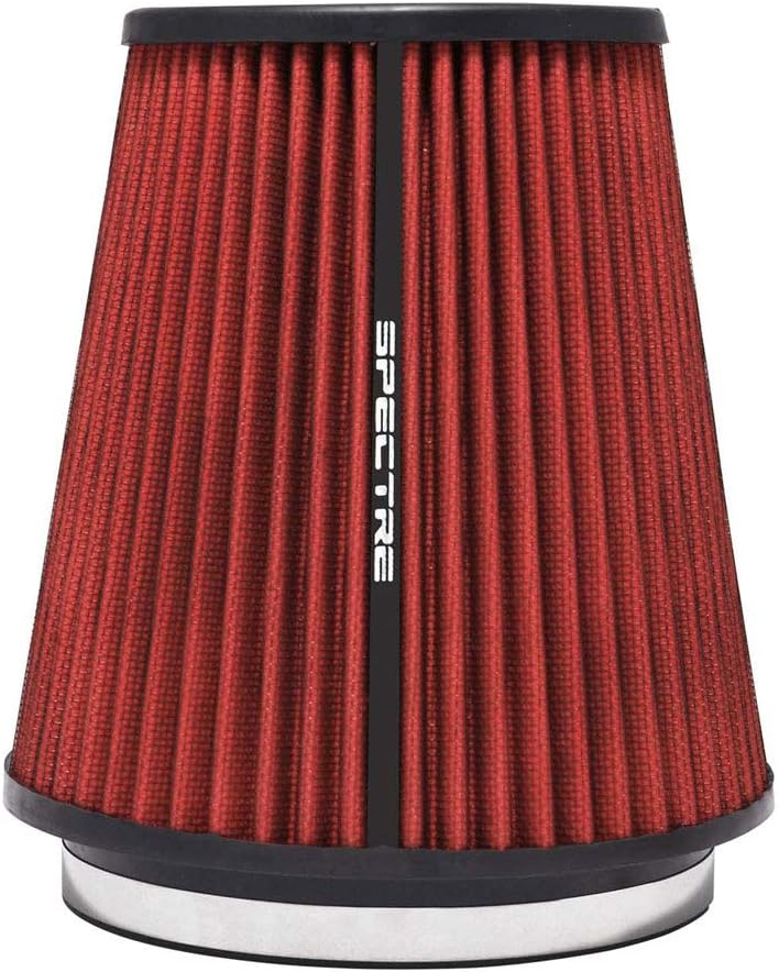 Spectre Universal Clamp-On Air Filter: High Performance, Washable Filter: Round Tapered; 6 in (152 mm) Flange ID; 8.5 in (216 mm) Height; 7.719 in (196 mm) Base; 5.125 in (130 mm) Top, SPE-HPR9891