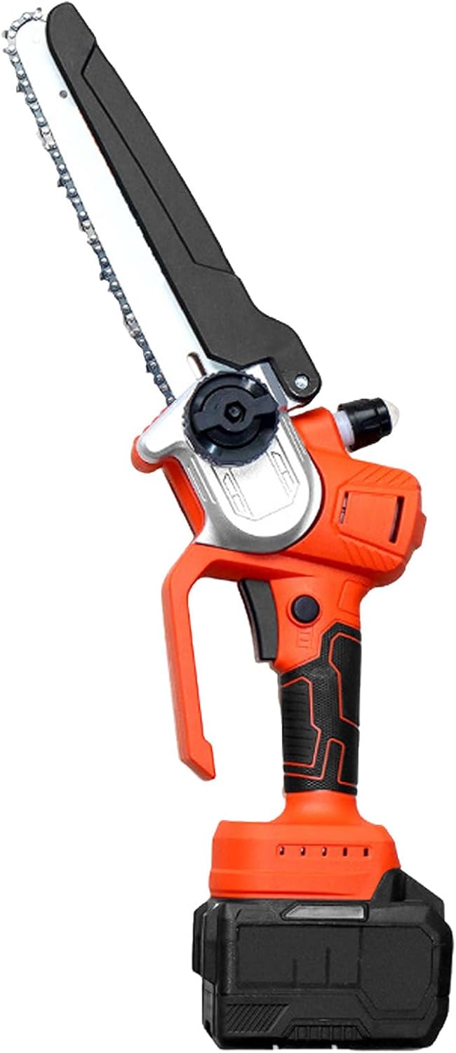 680W Electric Logging Chainsaw, Brushless Wood Cutting Tool, 21V Cordless Battery Powered, Handheld Portable for Trees Branches Logs