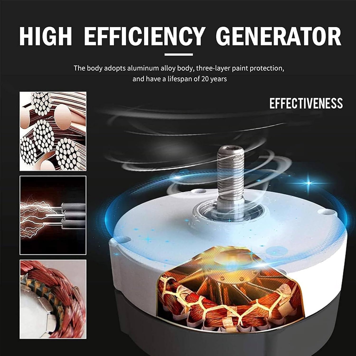 3 Blades Wind Turbine Kit Windmill Generator 7000W Permanent Magnetic Levitation Vertical Wind Power Generator with Controller for Home Use,12V