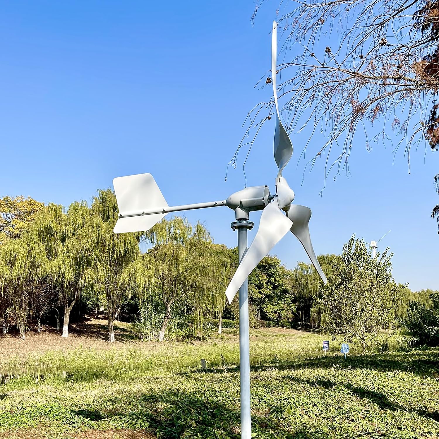 Wind Turbine Generator Kit 2000W 48V Wind Generators 3 Blades Wind Power Generator with Charge Controller for Home Marine Industrial Energy Off Grid System (Not Included mast)