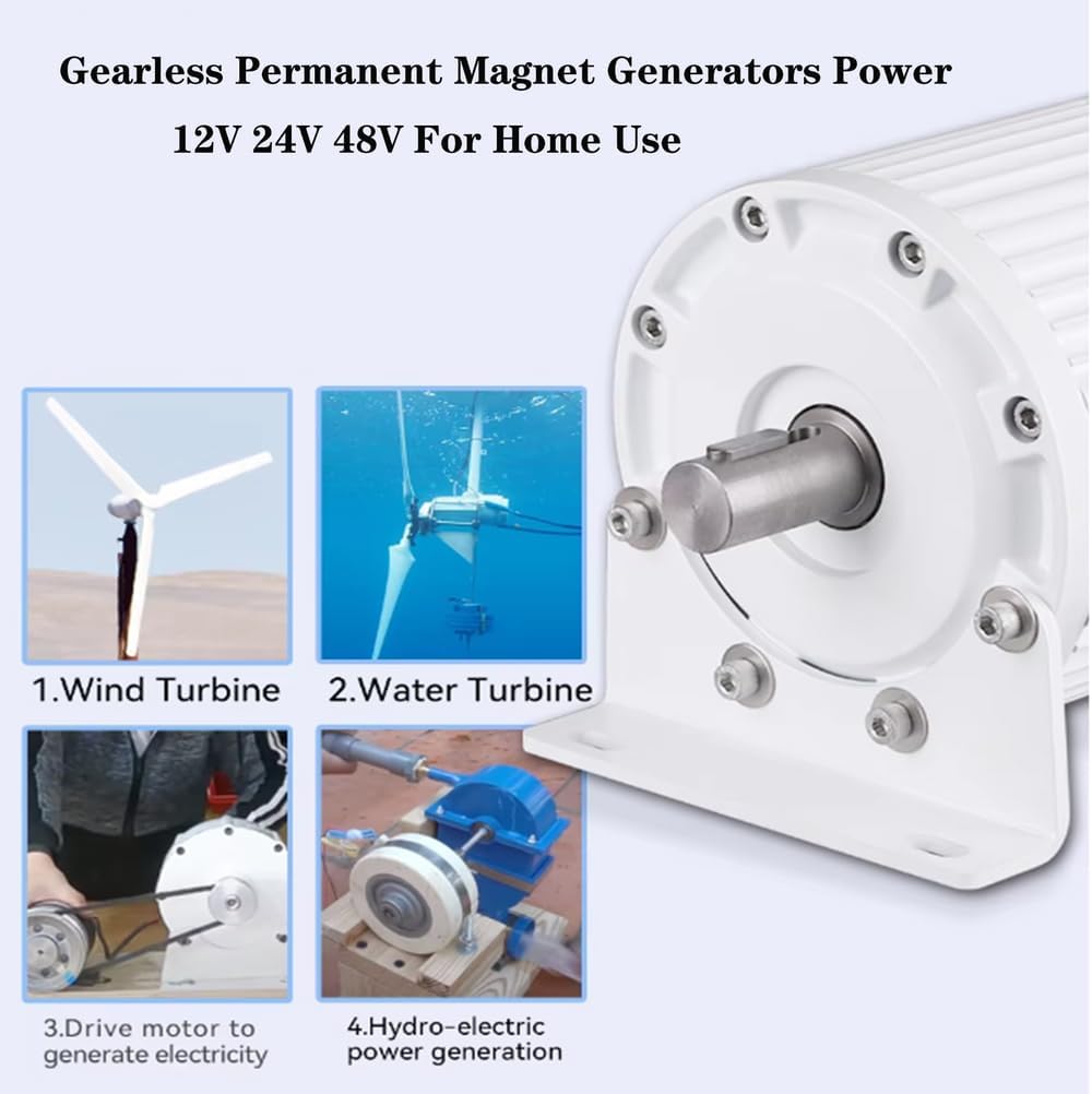 3000W Low Speed Permanent Magnet Generator 48V 96V 220V 380V 3 Phase AC Alternators Use for Motor Drive Water Wind Turbine