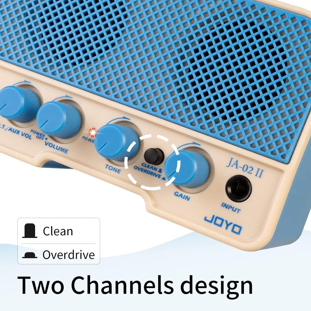 JOYO 5.8GHz Wireless Guitar System (JW-02S) Bundles with JOYO Combo Guitar Amplifier (JA-02 II Blue)