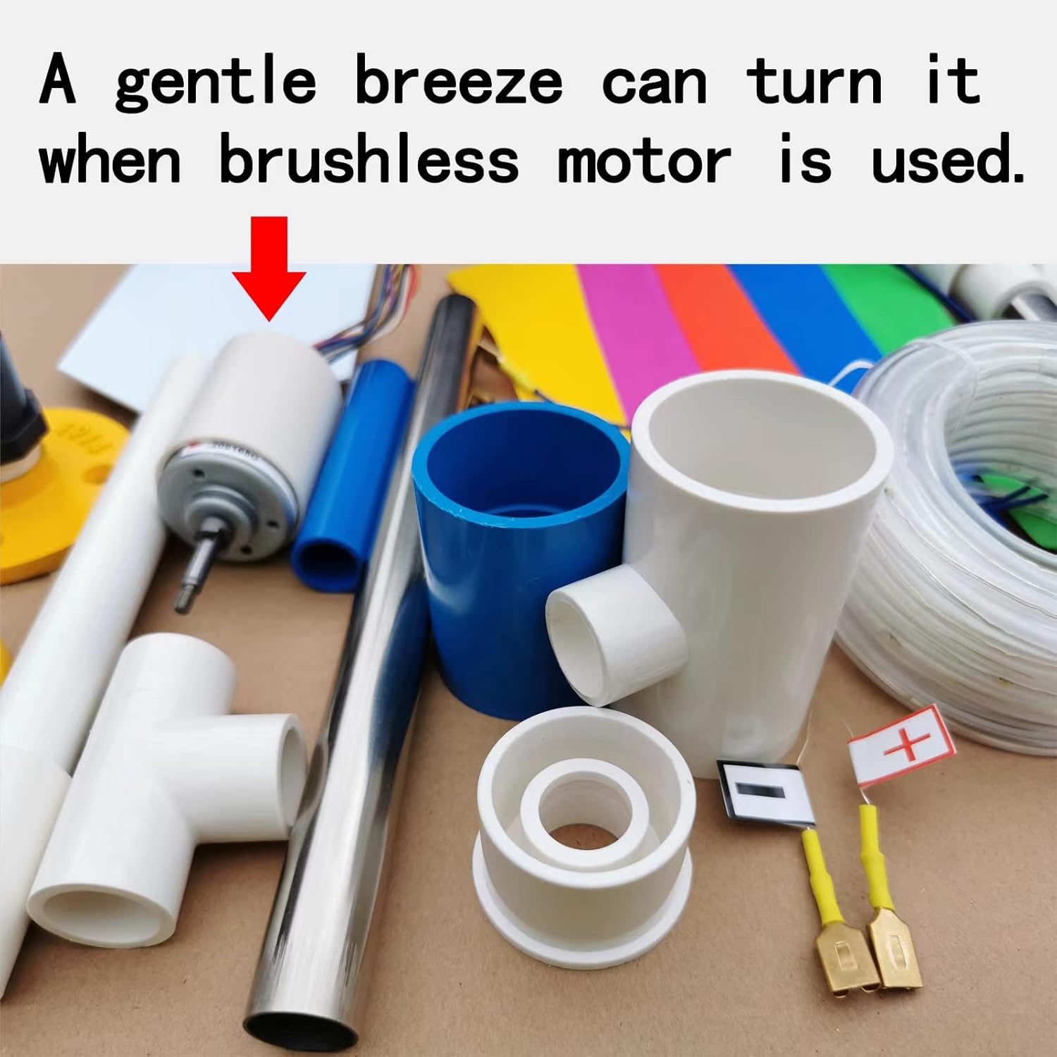 DIY Small Wind Turbine Generator Kit and Light Strip for Backyard Decoration Free Energy Generator Garden Spinner Windmill Decor 18 Inches Diameter