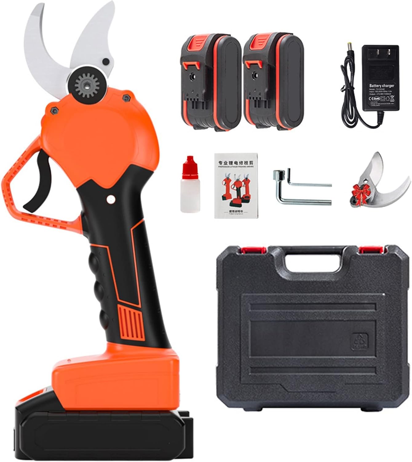 Cordless Electric Pruning Scissors Shears-Professional Power Tree Branch Pruner Secateurs with Backup Rechargeable Lithium Battery Powered Tree Branch Cutter, 25mm/30mm Cutting Diameter