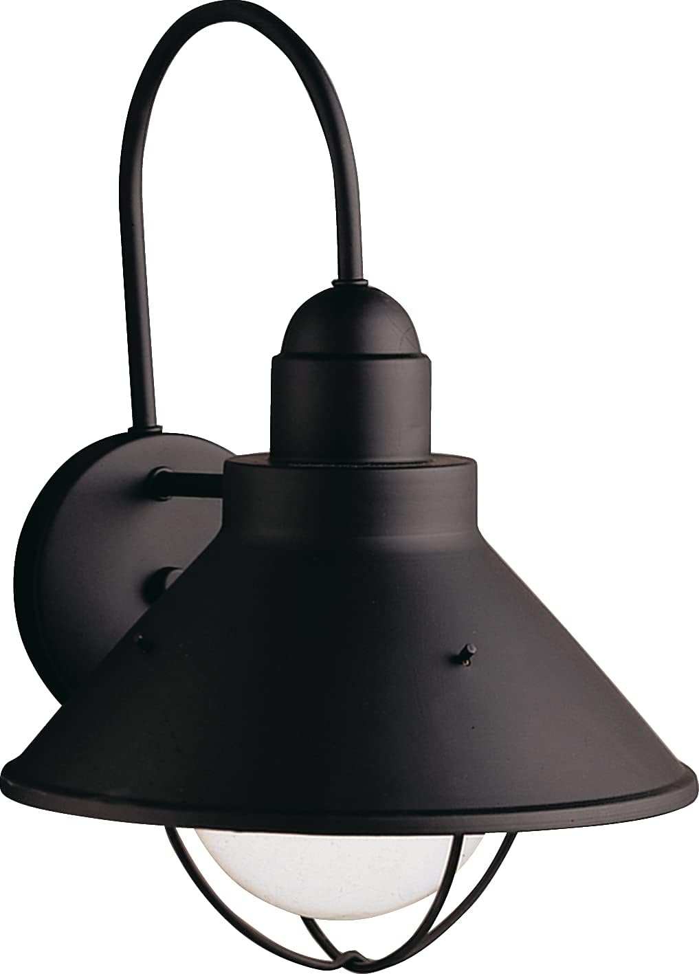 Kichler 9023BK, Seaside Aluminum Outdoor Wall Sconce Lighting, 60 Watts, Black (Painted),14.25