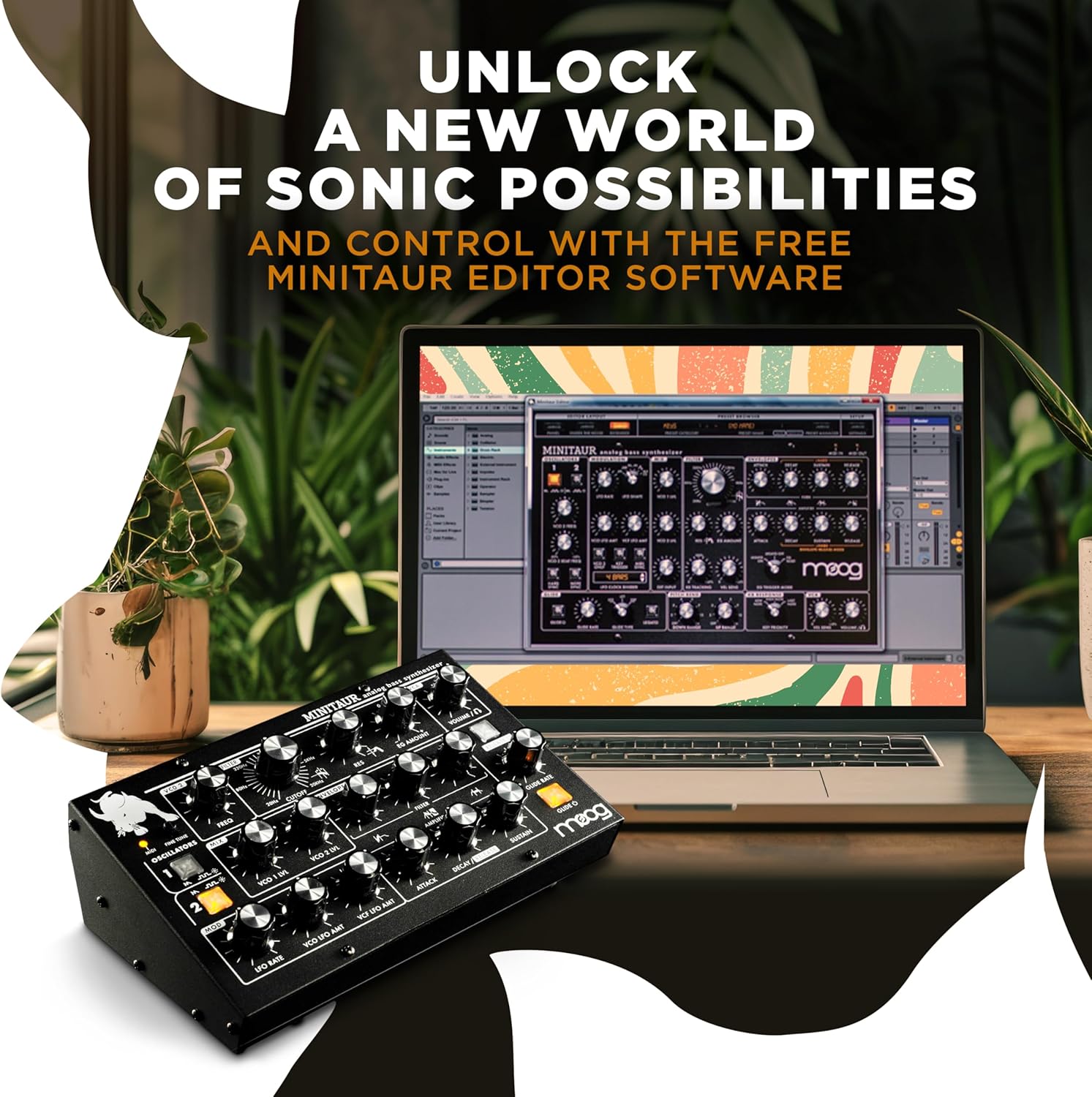 MOOG Minitaur - Analog Bass Synthesizer Module with Headphone Amp, 128 Presets, Software Editor