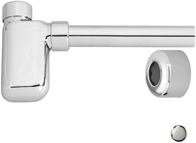 1.25 in. x 1.25 in. Flat Euro Trap with Box Flange - Polished Chrome