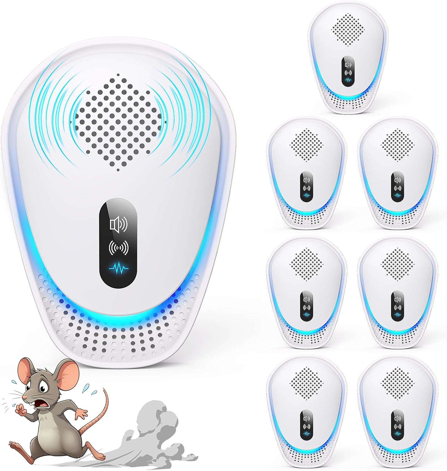 2026 Upgraded Ultrasonic Pest Repellent 7 Packs, Mouse Traps Repellent Plug in, 3 Modes, Pest Control, for Mouse, Rodent, Roach, Bugs, Mice, Spider, Ant, Mosquito, Insect Indoor Repeller for Home