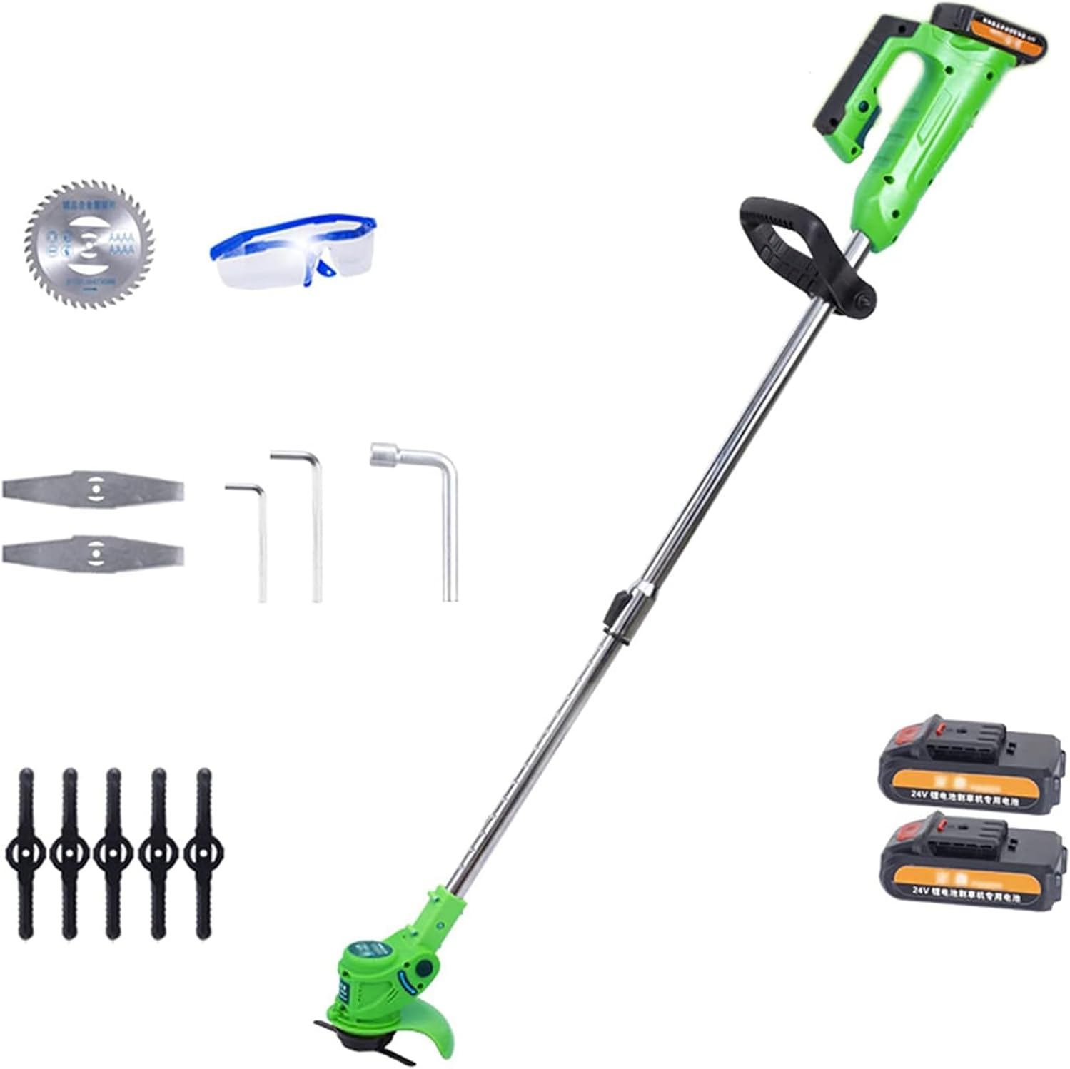 Electric Lawn Mower, 21V Portable Battery Electric Rotary Lawn Mower with U-Handle, Rechargeable Lightweight Telescopic Garden Weeding Tools, 1 Batter